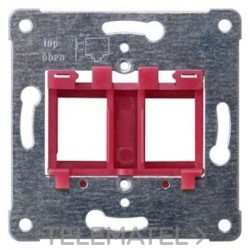 Placa soporte serie Delta para 2 conectores informática rojo con referencia 5TG2078 de la marca BJC.