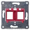 Placa soporte serie Delta para 2 conectores informática rojo con referencia 5TG2078 de la marca BJC.