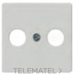 Tapa para toma de antena TV-FM/SAT 2 conectores Delta i-system en blanco eléctrico con referencia 5TG2591 de la marca BJC.