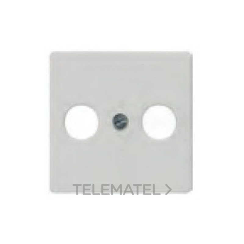 Tapa para toma de antena TV-FM/SAT 2 conectores Delta i-system en blanco eléctrico con referencia 5TG2591 de la marca BJC.