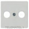 Tapa para toma de antena TV-FM/SAT 2 conectores Delta i-system en blanco eléctrico con referencia 5TG2591 de la marca BJC.