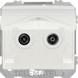 Toma R-TV/SAT derivación única con garras en blanco con referencia 185935-X de la marca BJC.