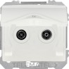 Toma R-TV/SAT derivación única con garras en blanco con referencia 185935-X de la marca BJC.