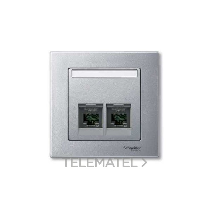TAPA RJ45 DOBLE ELEGANCE/AQUADESIGN ALUMINIO con referencia MTN466560 de la marca SCHNEIDER ELEC.
