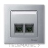 TAPA RJ45 DOBLE ELEGANCE/AQUADESIGN ALUMINIO con referencia MTN466560 de la marca SCHNEIDER ELEC.