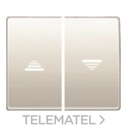 Tecla doble pulsador interruptor persianas serie Mega en blanco perla con referencia 22765-BP de la marca BJC.