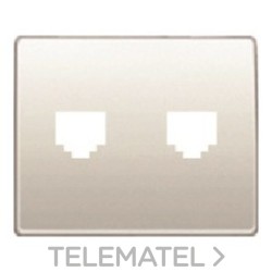 Tapa toma doble de teléfono 8 vías RJ-45 serie Mega en blanco perla con referencia 22783-BP de la marca BJC.