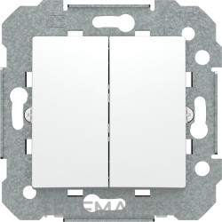 Interruptor doble serie Viva en blanco con referencia 23509 de la marca BJC.