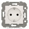 Base Schuko emborne con tornillo protección serie Viva en blanco con referencia 23524 de la marca BJC.