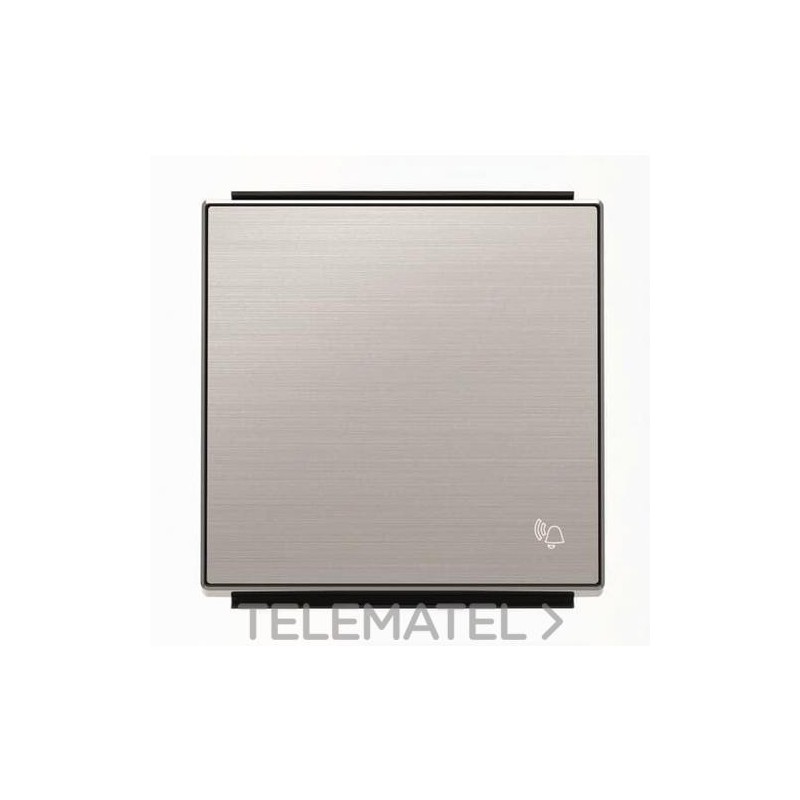 Tecla pulsador con símbolo timbre Sky Niessen acero inoxidable antihuella con referencia 8504 AI de la marca NIESSEN.
