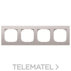 Marco de 4 elementos Sky Niessen acero inoxidable antihuella con referencia 8574 AI de la marca NIESSEN.