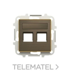 Tapa 2 conectores con persiana de la serie SKY color oro envejecido con referencia 8518.2 OE de la marca NIESSEN.