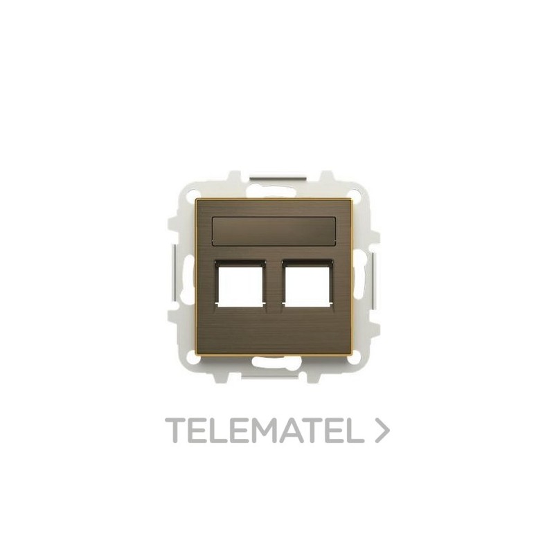 Tapa 2 conectores con persiana de la serie SKY color oro envejecido con referencia 8518.2 OE de la marca NIESSEN.