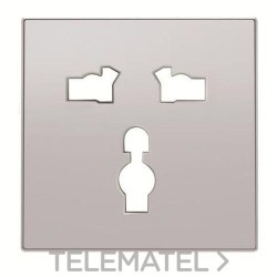 Tapa base de enchufe universal de la serie SKY color plata con referencia 8539 PL de la marca NIESSEN.
