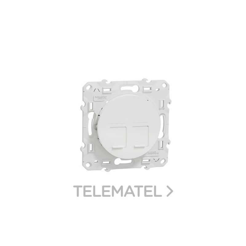 Toma doble RJ-45 categoría 6 UTP con referencia S520485 de la marca SCHNEIDER ELECTRIC.