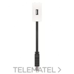 Toma USB hembra - hembra con latiguillo blanco con referencia N2155.91 BL de la marca NIESSEN.