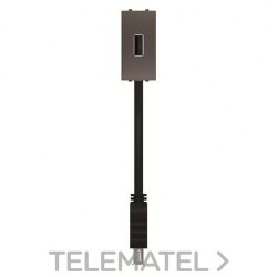 Toma USB hembra - hembra con latiguillo antracita con referencia N2155.91 AN de la marca NIESSEN.
