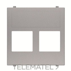 Tapa plana 2 soportes sin persiana Zenit plata con referencia N2216.2 PL de la marca NIESSEN.