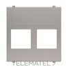 Tapa plana 2 soportes sin persiana Zenit plata con referencia N2216.2 PL de la marca NIESSEN.