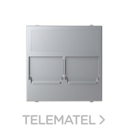 Tapa plana 2 soportes con persiana Zenit plata con referencia N2216.4 PL de la marca NIESSEN.