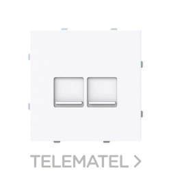 Tapa toma informática plana con persiana 2 conectores Serie Alba blanco mate con referencia 8916.4 BT de la marca NIESSEN.