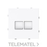 Tapa toma informática plana con persiana 2 conectores Serie Alba blanco mate con referencia 8916.4 BT de la marca NIESSEN.