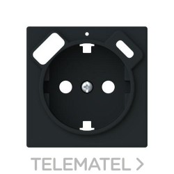 Tapa base enchufe Schuko con cargador USB Serie Alba negro mate con referencia 8988.4 NT de la marca NIESSEN.