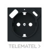Tapa base enchufe Schuko con cargador USB Serie Alba negro mate con referencia 8988.4 NT de la marca NIESSEN.
