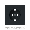 Tapa base enchufe Schuko con LED Serie Alba negro mate con referencia 8988.8 NT de la marca NIESSEN.
