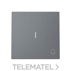 Tecla pulsador con símbolo timbre y visor Serie Alba gris mate con referencia 8904.3 GR de la marca NIESSEN.