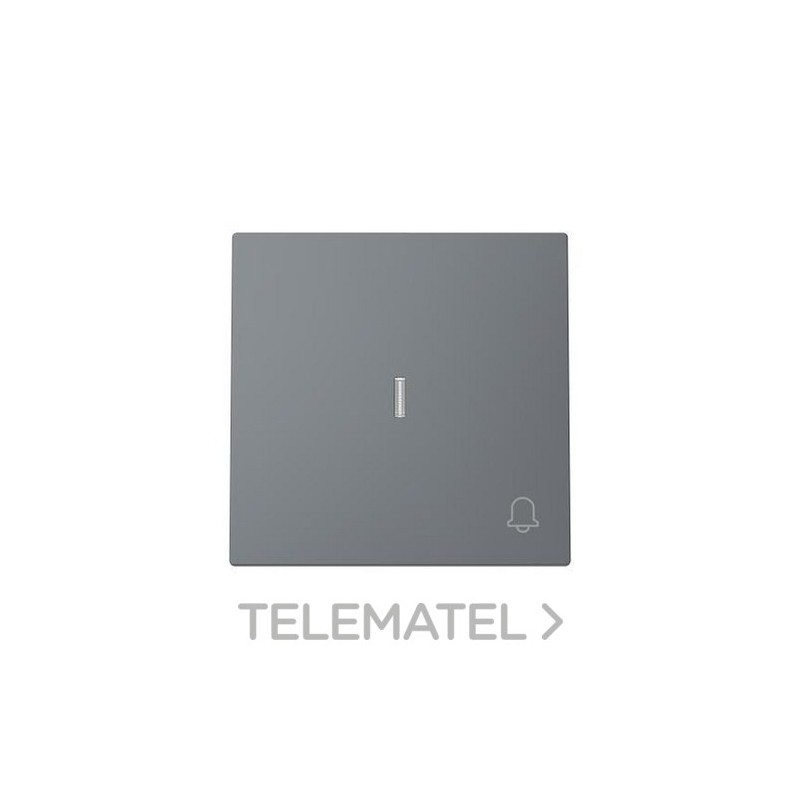 Tecla pulsador con símbolo timbre y visor Serie Alba gris mate con referencia 8904.3 GR de la marca NIESSEN.