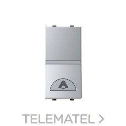 Pulsador símbolo timbre con 1 módulo Zenit plata con referencia N2104 PL de la marca NIESSEN.