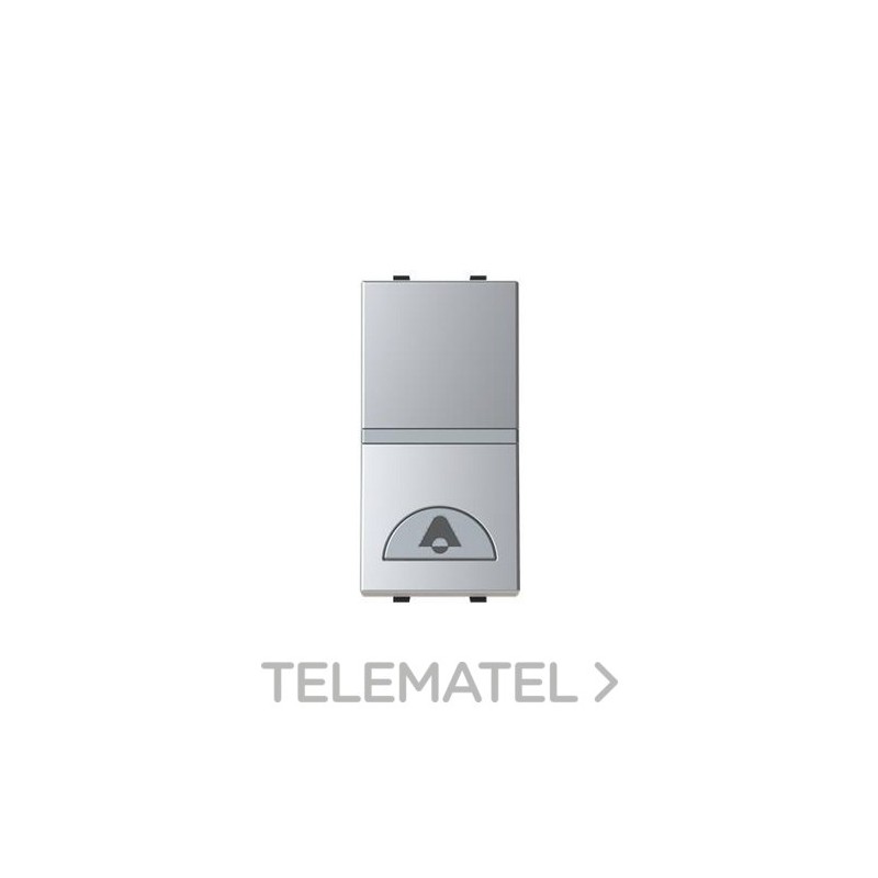 Pulsador símbolo timbre con 1 módulo Zenit plata con referencia N2104 PL de la marca NIESSEN.