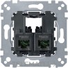 Toma RJ45 doble CAT5 UTP con referencia MTN4575-0002 de la marca SCHNEIDER ELECTRIC.