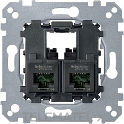 Toma RJ45 doble CAT6 UTP con referencia MTN4576-0002 de la marca SCHNEIDER ELECTRIC.