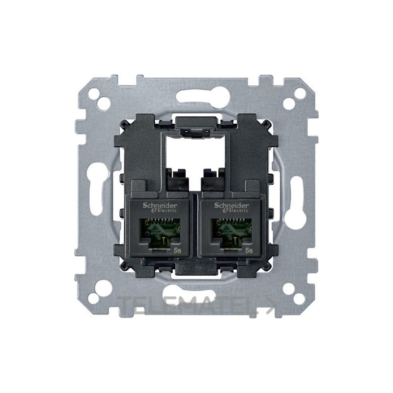 Toma RJ45 doble CAT6 UTP con referencia MTN4576-0002 de la marca SCHNEIDER ELECTRIC.