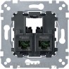 Toma RJ45 doble CAT6 UTP con referencia MTN4576-0002 de la marca SCHNEIDER ELECTRIC.