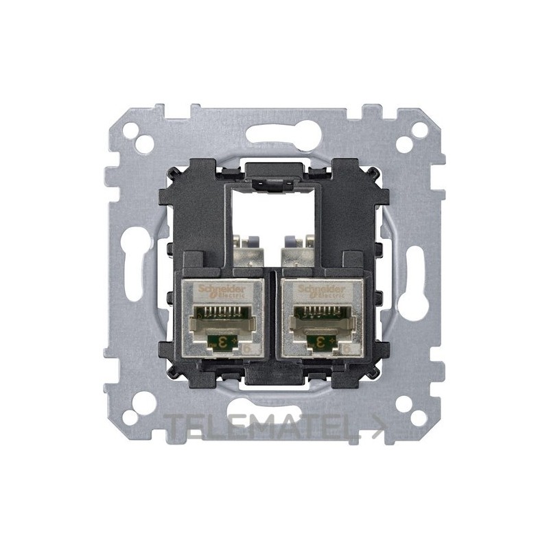 Toma RJ45 doble CAT6 STP con referencia MTN4576-0022 de la marca SCHNEIDER ELECTRIC.
