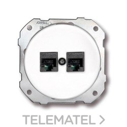 Doble toma teléfono DO 6 vías empotrar porcelana blanco (Pack) con referencia 34706172 de la marca FONTINI.