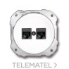Doble toma teléfono DO 6 vías empotrar porcelana blanco (Pack) con referencia 34706172 de la marca FONTINI.