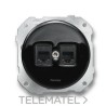 Doble toma teléfono DO 6 vías empotrar porcelana negro (Pack) con referencia 34706272 de la marca FONTINI.