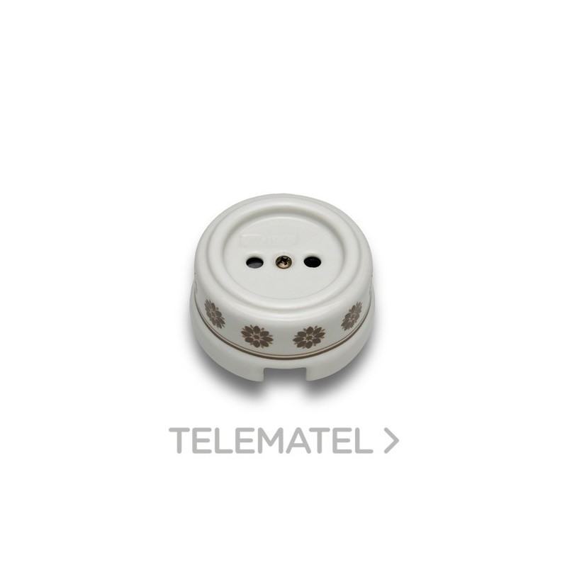 Base enchufe 2P 16A 250V carcasa porcelana Decor marrón / oro (Pack) con referencia 30205632 de la marca FONTINI.