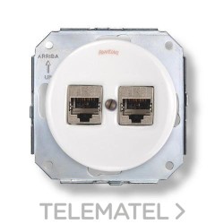 Doble toma RJ45 apantallada categoría 6A porcelana blanco con referencia 31761172 de la marca FONTINI.