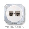 Doble toma RJ45 apantallada categoría 6A porcelana blanco con referencia 31761172 de la marca FONTINI.