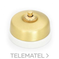 Pulsador botón 10A 250V 24V DC metal / porcelana dorado / blanco sin paso con referencia 60310592 de la marca FONTINI.