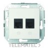 CONJUNTO 2 TOMA TELEFONIA 4/6 F-37 BLANCO/NIEVE PACK con referencia 37-706-05-2 de la marca FONTINI.