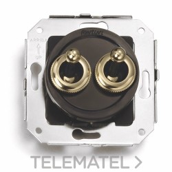 Interruptor doble manecilla 10A 250V oro / marrón (Pack) con referencia 65300542 de la marca FONTINI.