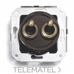 Interruptor doble manecilla 10A 250V patiné / marrón (Pack) con referencia 65300572 de la marca FONTINI.