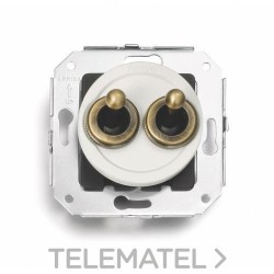 Interruptor doble manecilla 10A 250V patiné / blanco (Pack) con referencia 65300592 de la marca FONTINI.