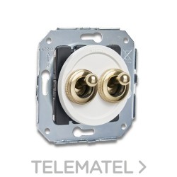 Conmutador doble manecilla 10A 250V oro / blanco (Pack) con referencia 65302302 de la marca FONTINI.